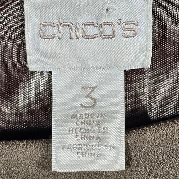 Chico's Faux Suede Short Dress Rich Taupe Size 3 (16) - Picture 7 of 9